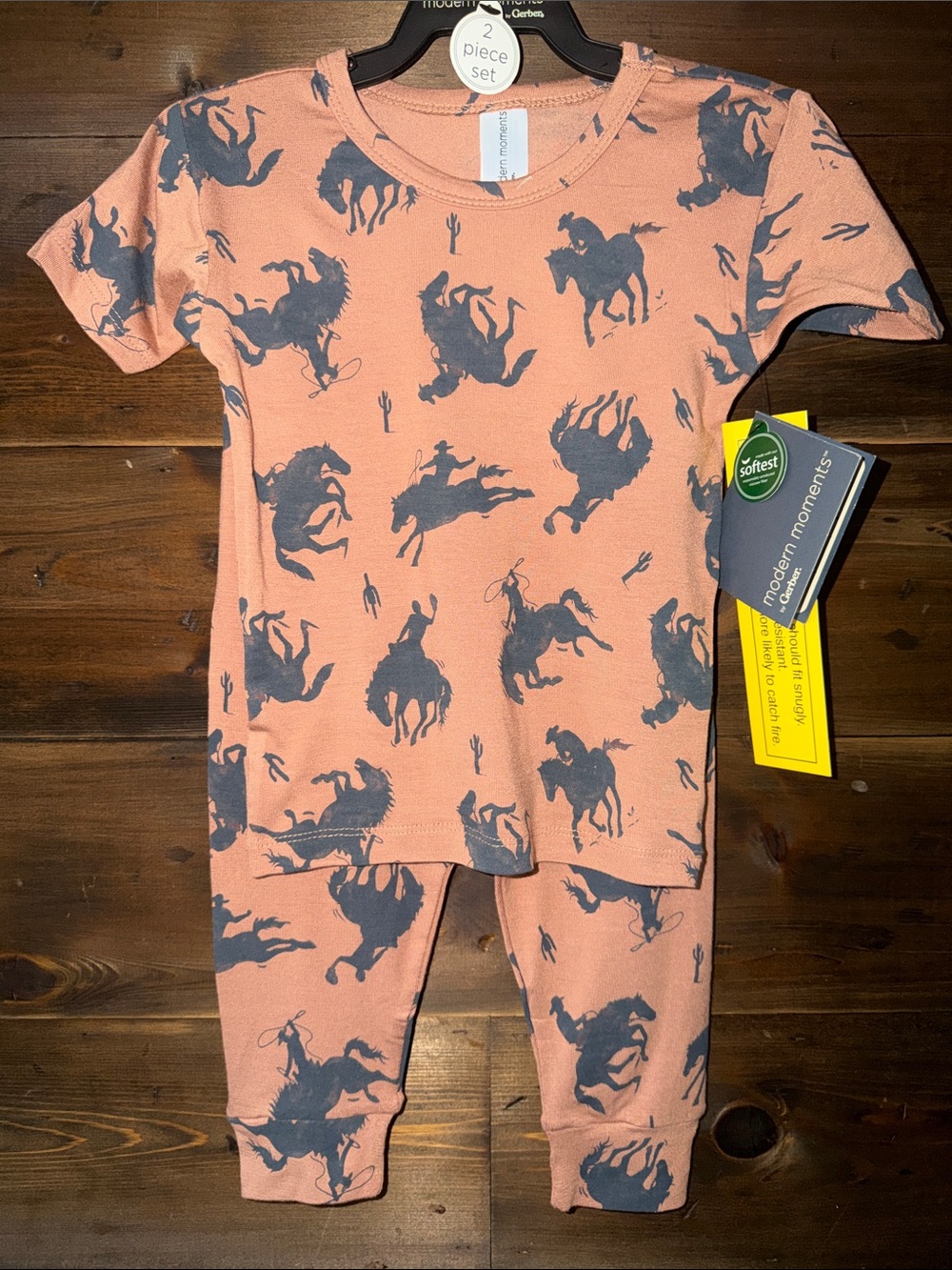 Modern Moments  Cowboy Print Kids Pajama Set